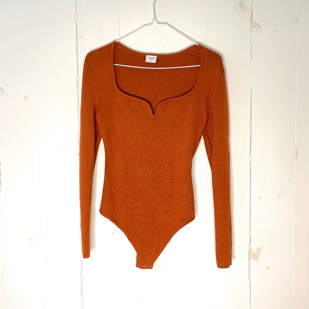Abercrombie & Fitch Burnt Orange Long Sleeve BodySuit